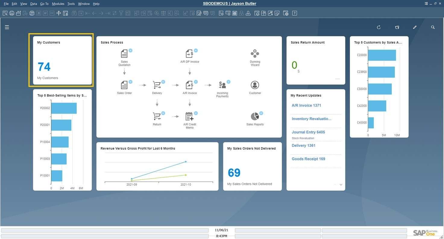 Tip pro uživatele SAP Business One - jak zobrazit výsledek uživatelského dotazu na dashboardu