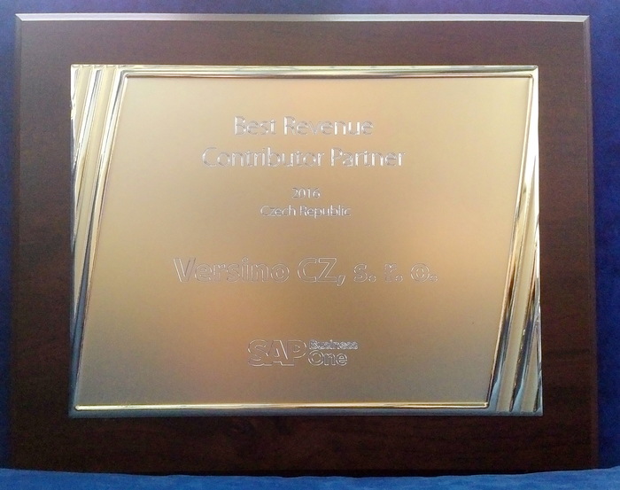 Ocenění pro nejlepší obchodní partnery SAP Business One získalo Versino CZ, s. r. o. 