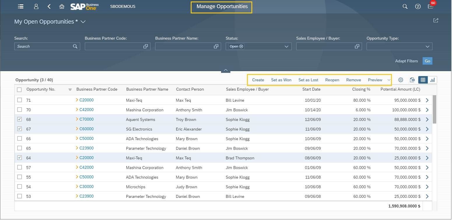 Tip pro uživatele SAP Business One – systémová podpora při řízení a správě obchodních příležitostí